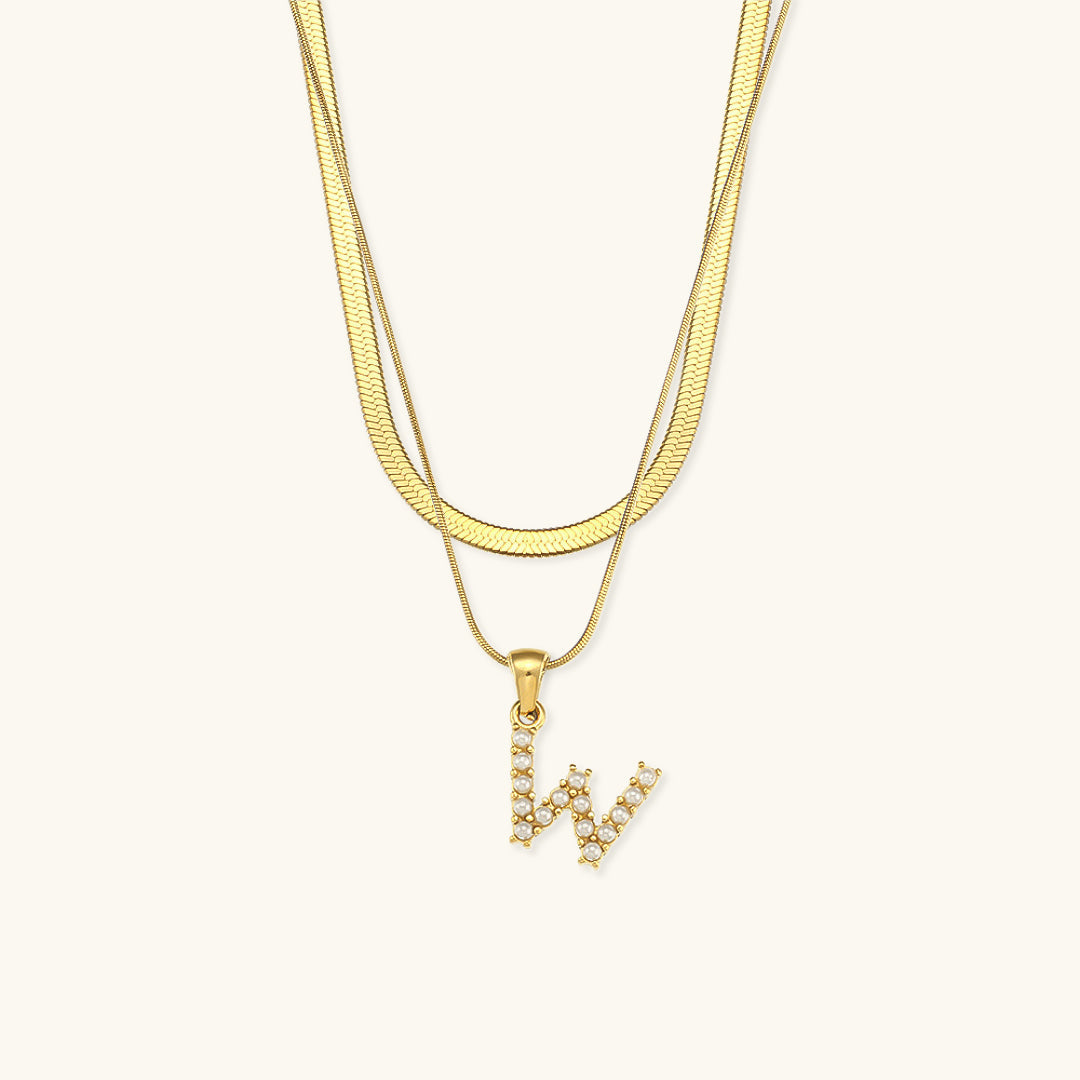 Initial Necklace in Gold-Plated Fiona