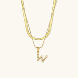 Initial Necklace in Gold-Plated Fiona
