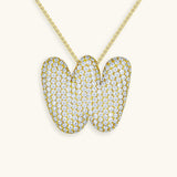 Diamond Initial Bubble Necklace