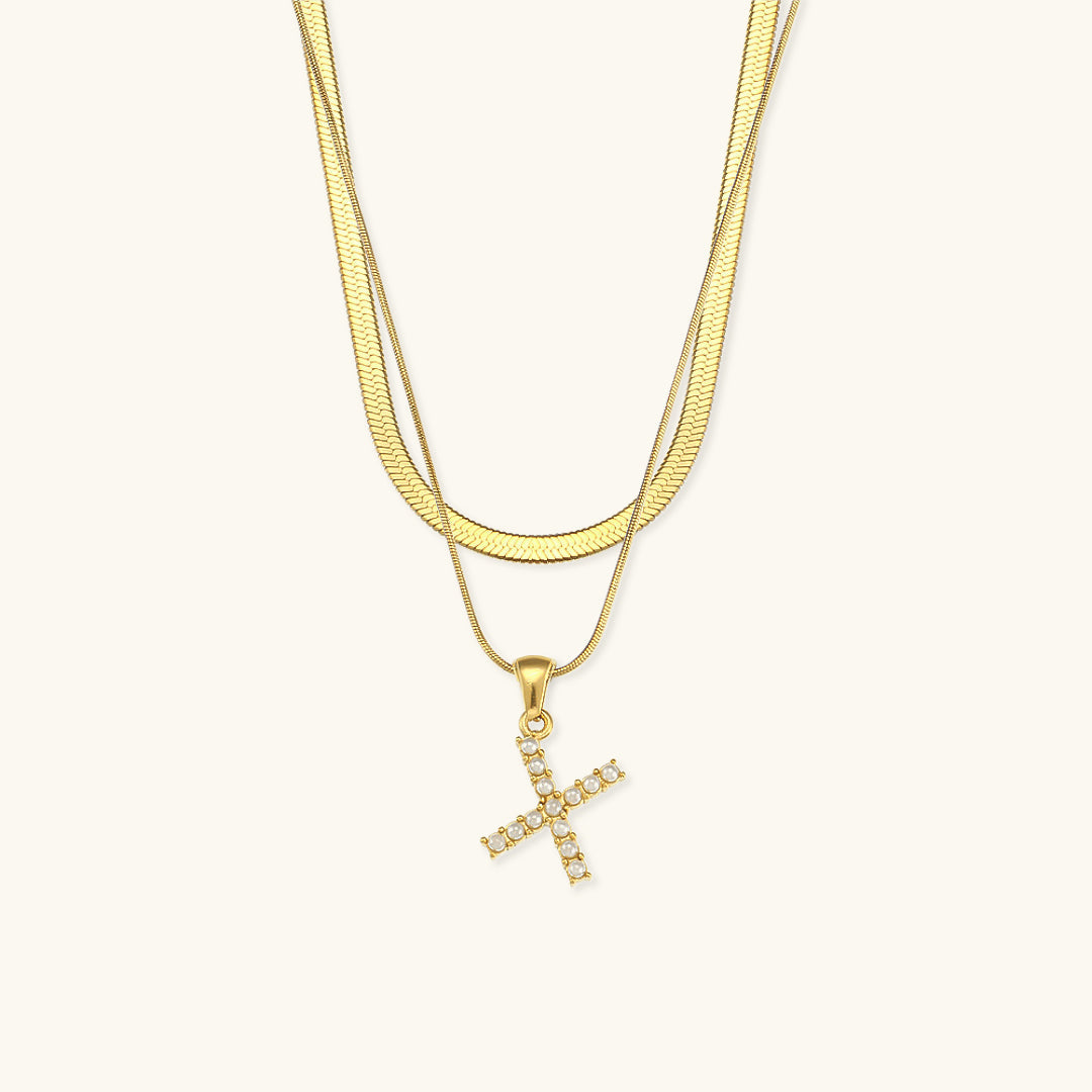 Initial Necklace in Gold-Plated Fiona