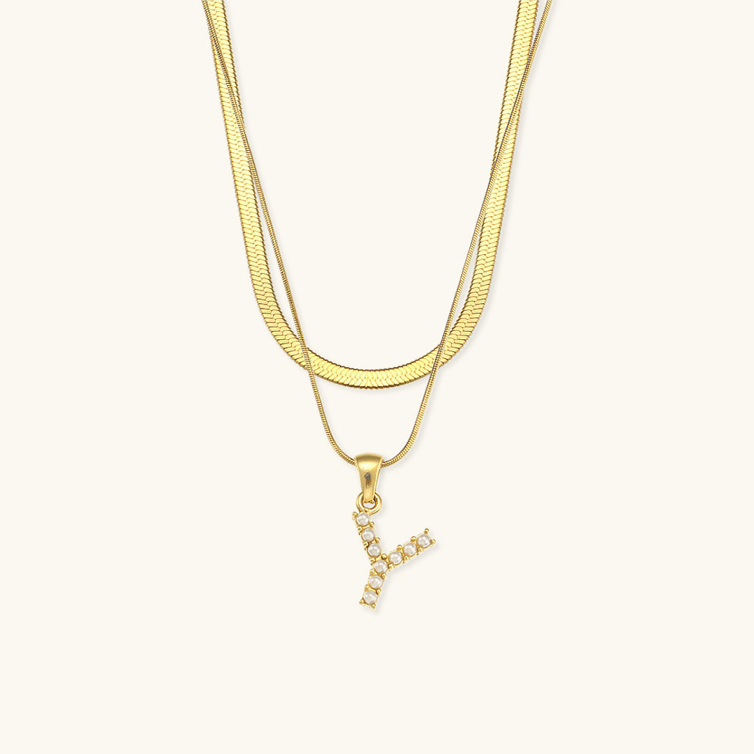 Initial Necklace in Gold-Plated Fiona