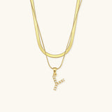 Initial Necklace in Gold-Plated Fiona
