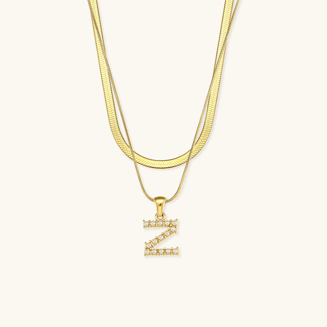 Initial Necklace in Gold-Plated Fiona