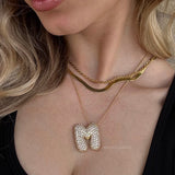 Diamond Initial Bubble Necklace