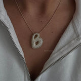 Diamond Initial Bubble Necklace