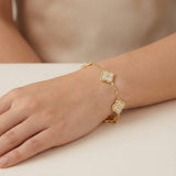 Four-leaf Clover in Gold-coloured Zirconia