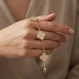 Four-leaf Clover in Gold-coloured Zirconia
