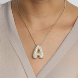 Diamond Initial Bubble Necklace